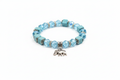 Bracelet turquoise éléphant sur fond blanc