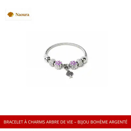 Bracelet &agrave; Charms Arbre de Vie &ndash; Bijou Boh&egrave;me Argent&eacute; by@Outfy