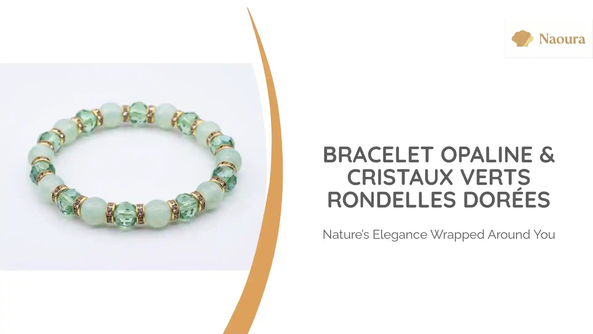 Bracelet Opaline & Cristaux Verts Rondelles Dor&eacute;es by@Outfy