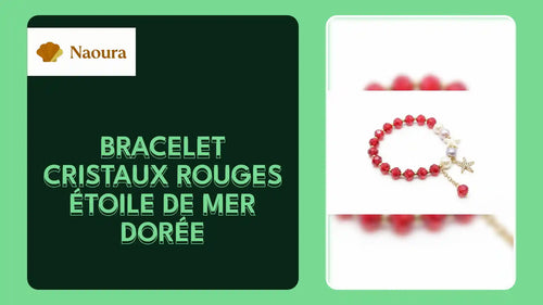 Bracelet Cristaux Rouges &Eacute;toile de Mer Dor&eacute;e by@Outfy